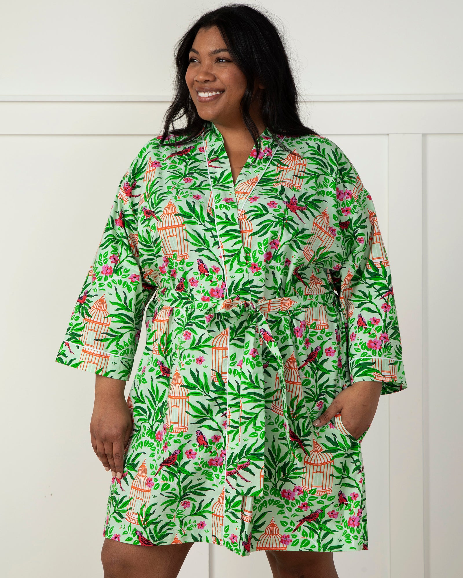 Birds of a Feather - Getting Ready Robe - Kiwi Slice - Printfresh