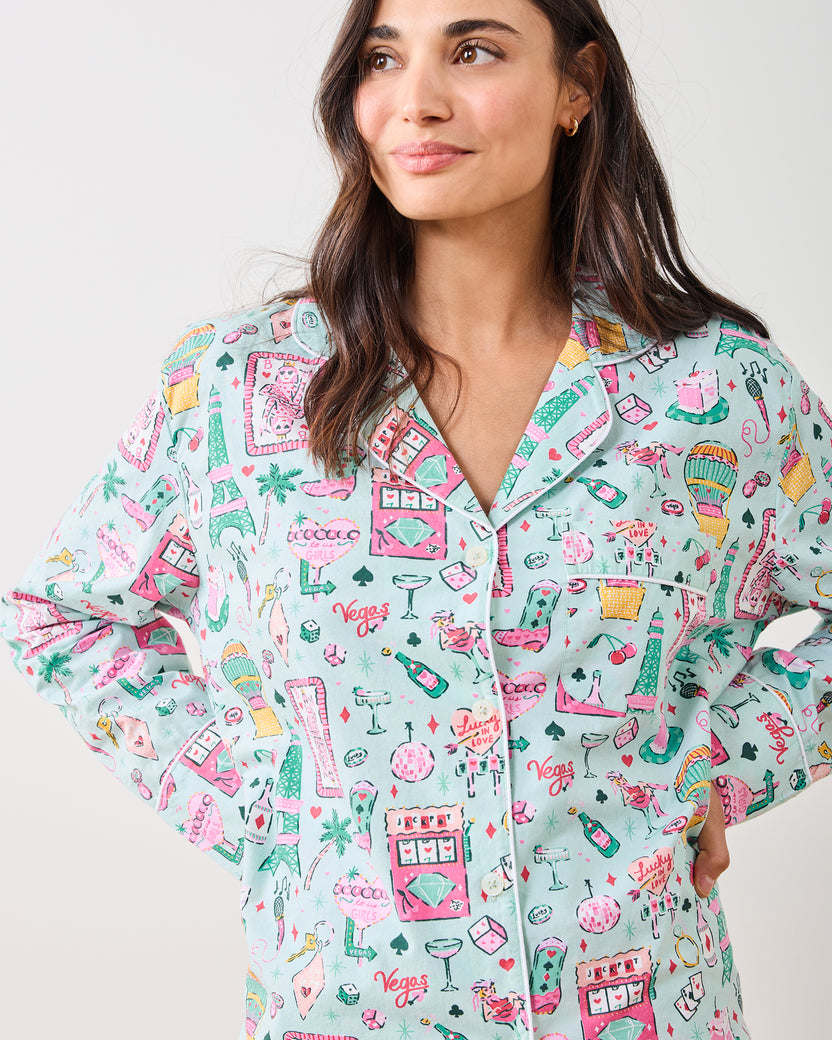 Viva Las Vegas - Long PJ Set - Mint - Printfresh