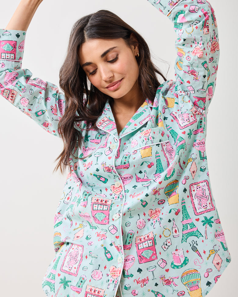 Viva Las Vegas - Long PJ Set - Mint - Printfresh
