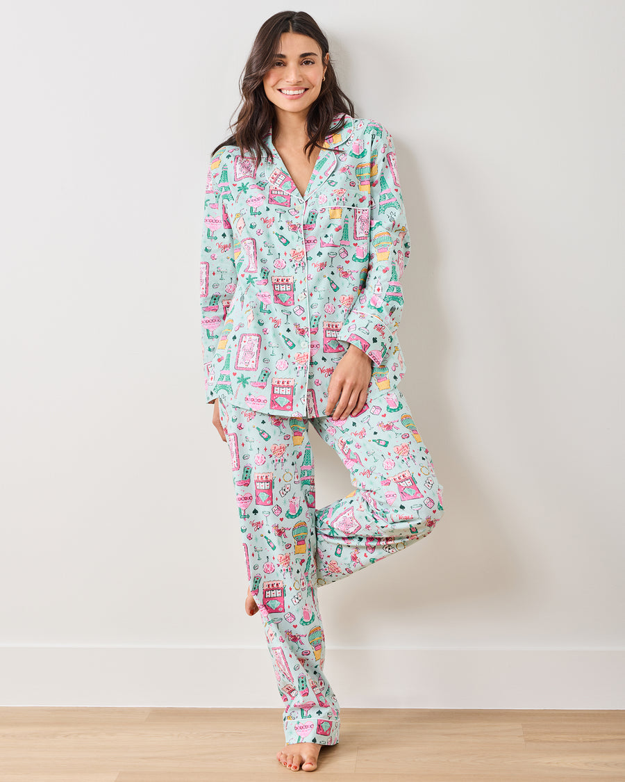 Viva Las Vegas - Long PJ Set - Mint - Printfresh