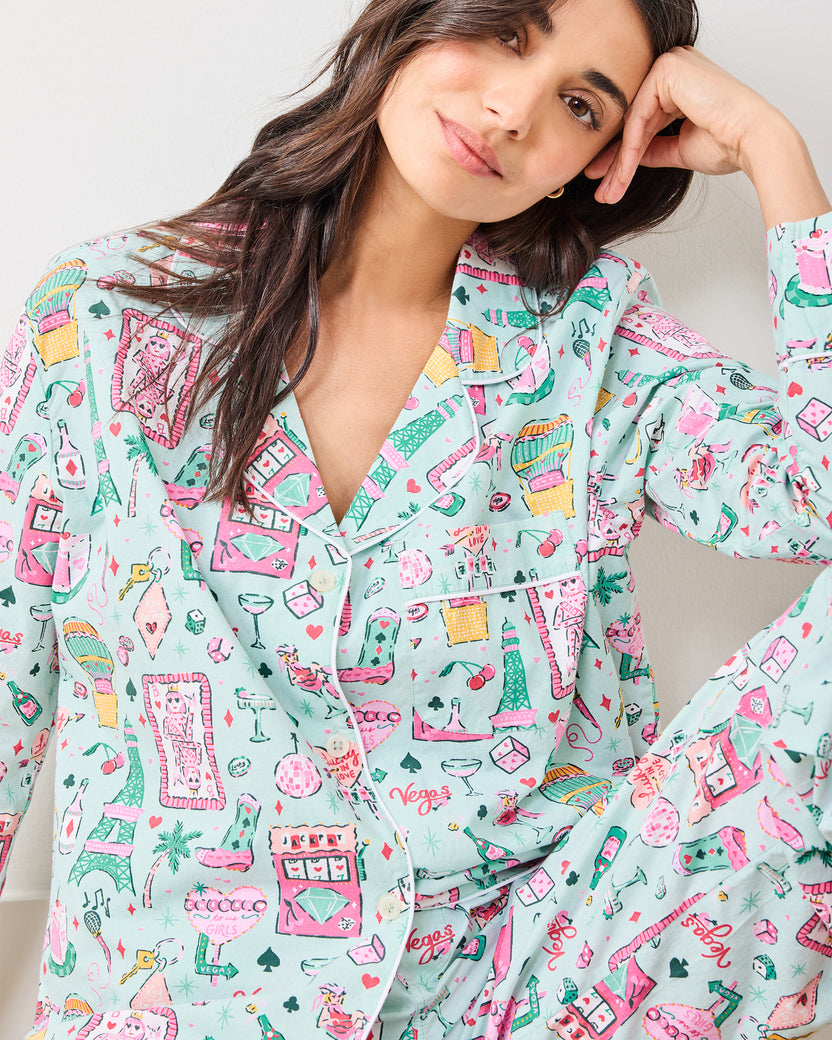 Viva Las Vegas - Long PJ Set - Mint - Printfresh