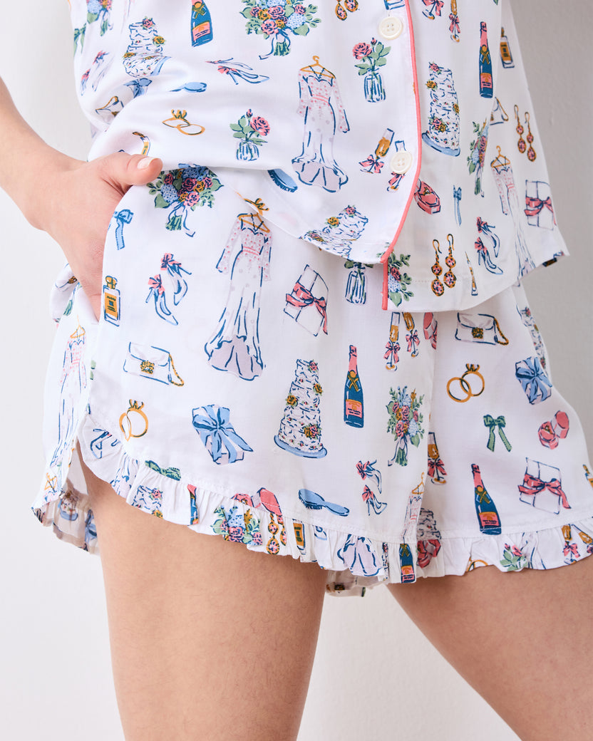 Big Day Bliss - Eco Satin Ruffle Set - Coastal Cloud - Printfresh