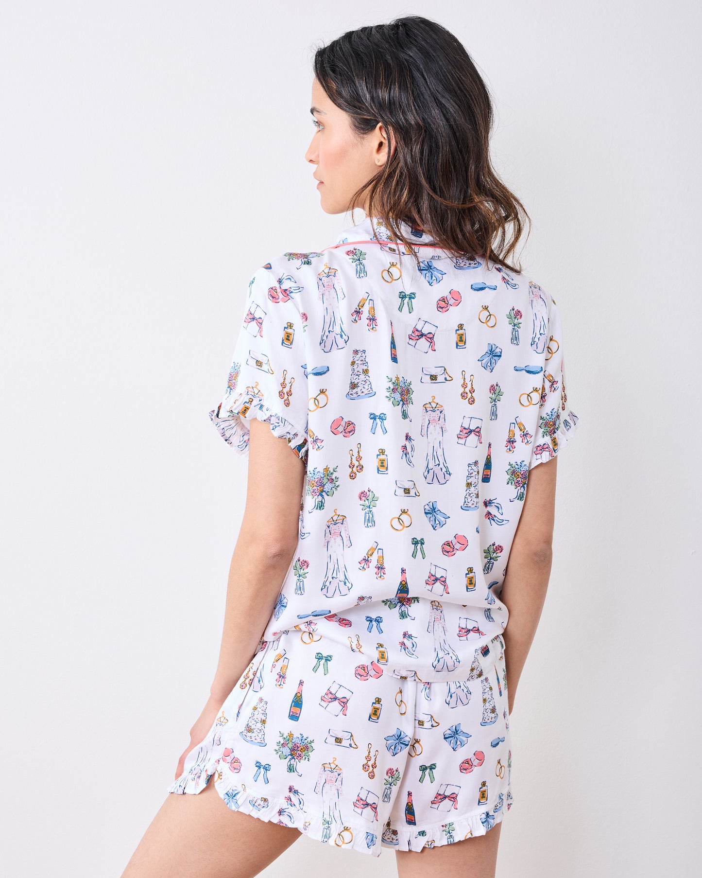 Big Day Bliss - Eco Satin Ruffle Set - Coastal Cloud - Printfresh