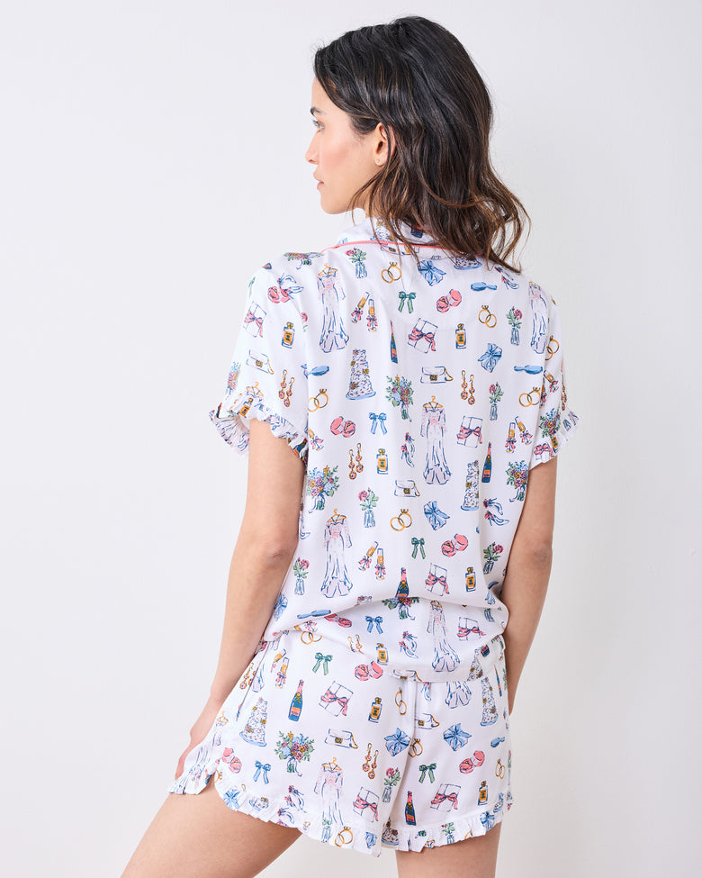 Big Day Bliss - Eco Satin Ruffle Set - Coastal Cloud - Printfresh