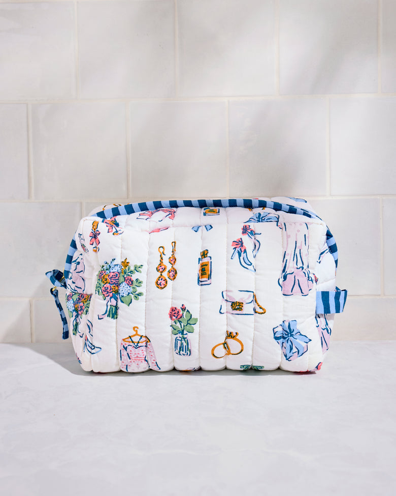 Big Day Bliss - Quilted Pouch - Coastal Cloud - Printfresh