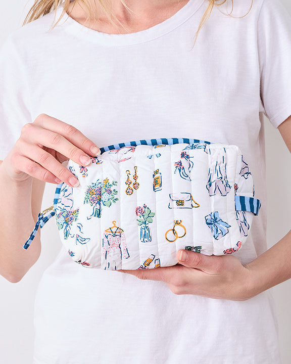 Big Day Bliss - Quilted Pouch - Coastal Cloud - Printfresh
