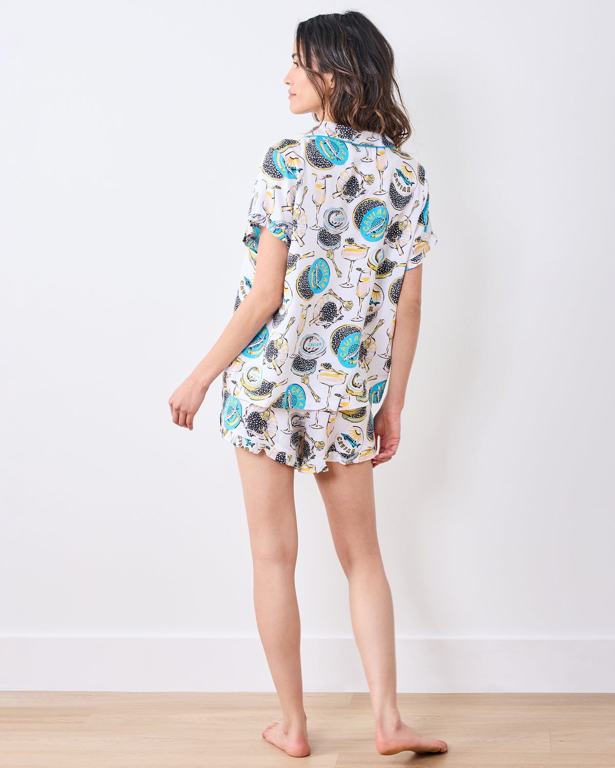 Champagne & Caviar - Eco Satin Ruffle Set - Pearl - Printfresh