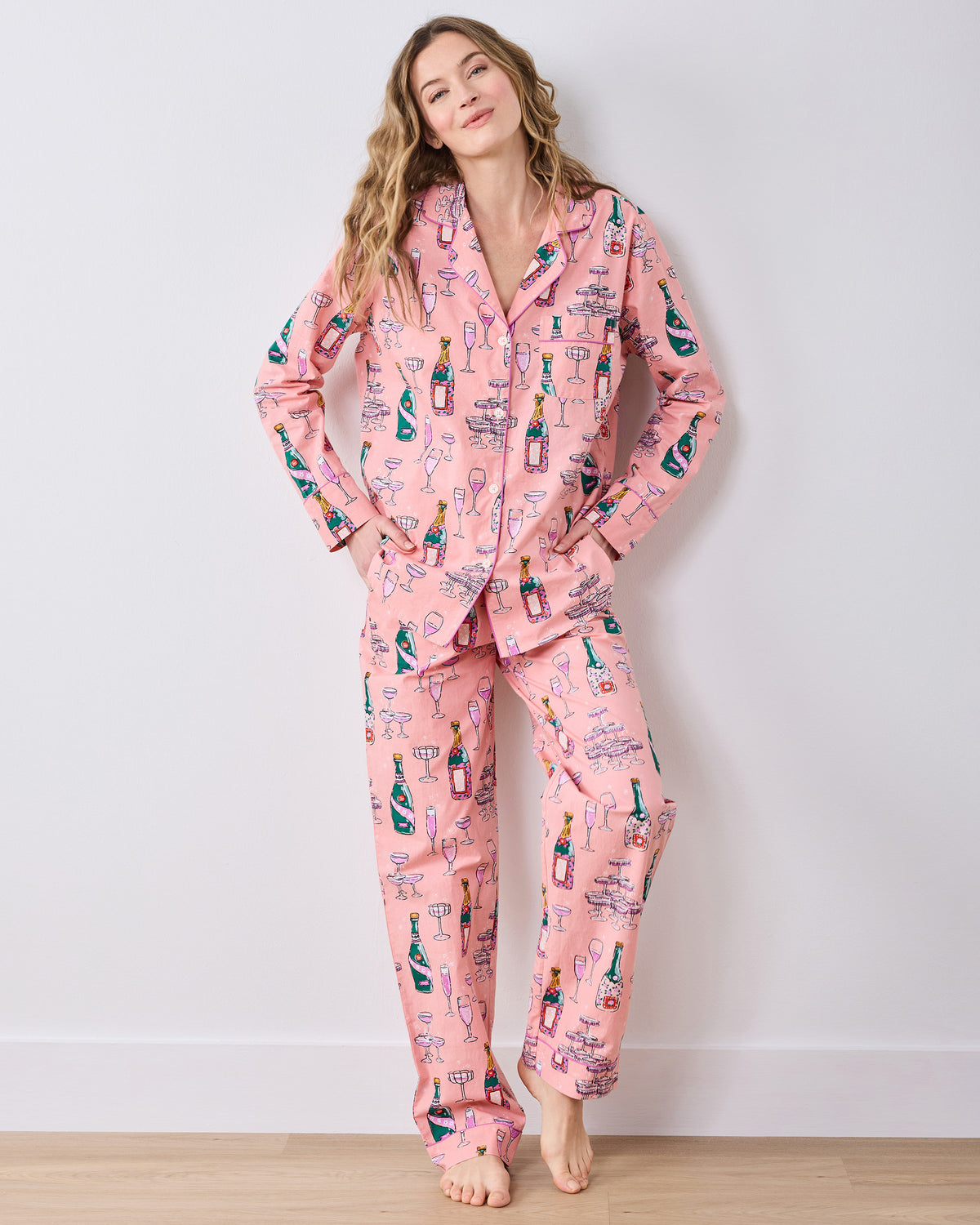 Champagne Tower - Tall Long PJ Set - Peach Fizz - Printfresh