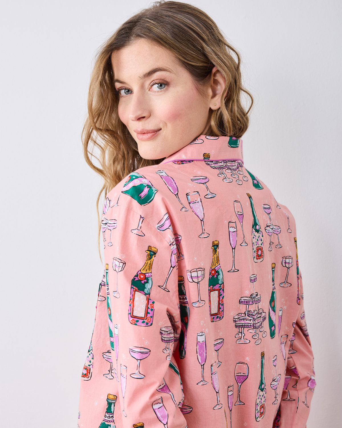 Champagne Tower - Tall Long PJ Set - Peach Fizz - Printfresh
