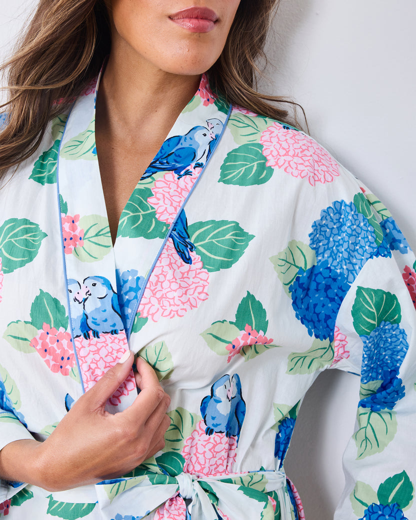 Hydrangea Honeymoon - Getting Ready Robe - Cloud - Printfresh