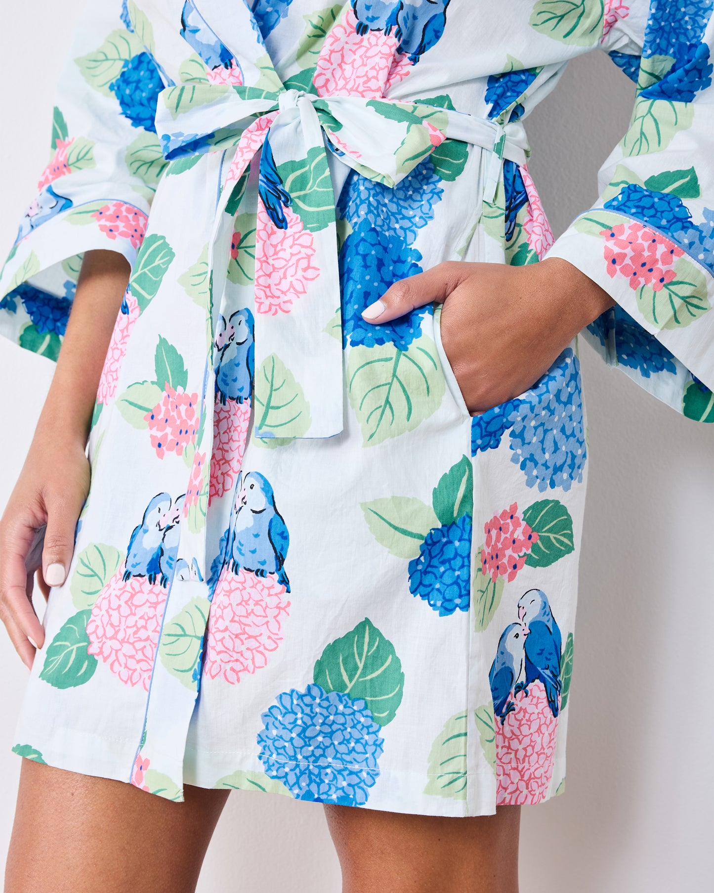 Hydrangea Honeymoon - Getting Ready Robe - Cloud - Printfresh