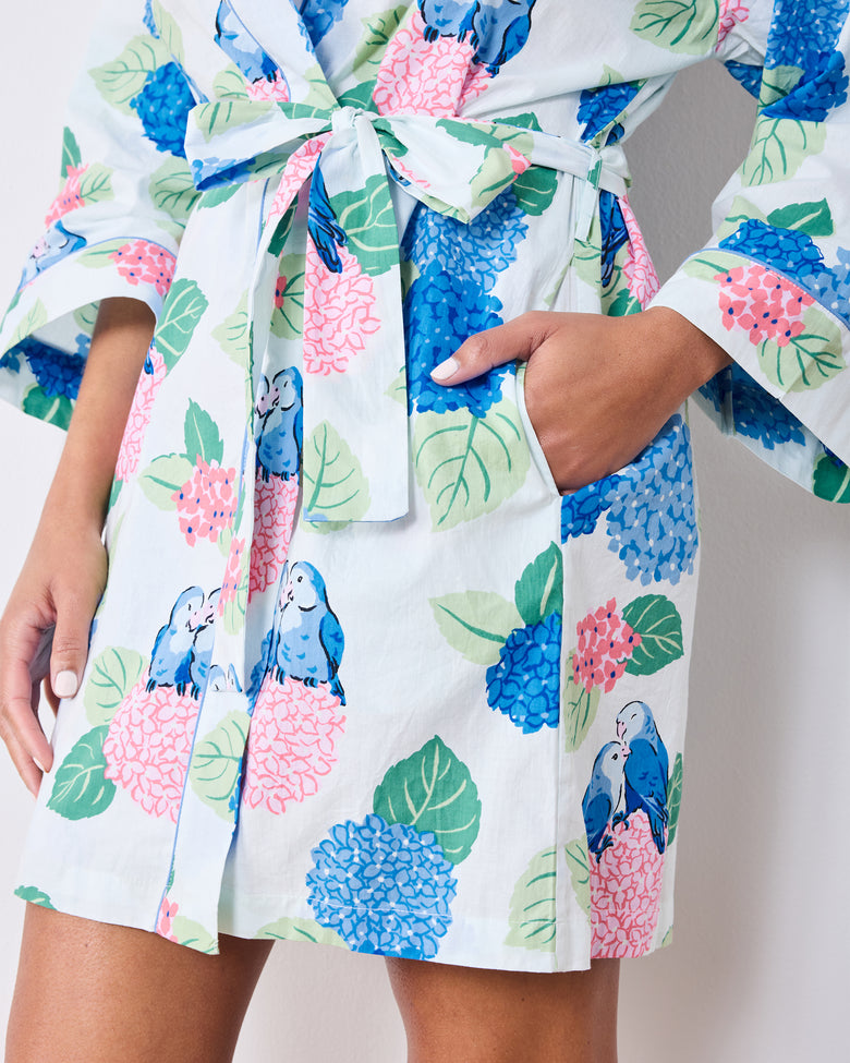 Hydrangea Honeymoon - Getting Ready Robe - Cloud - Printfresh