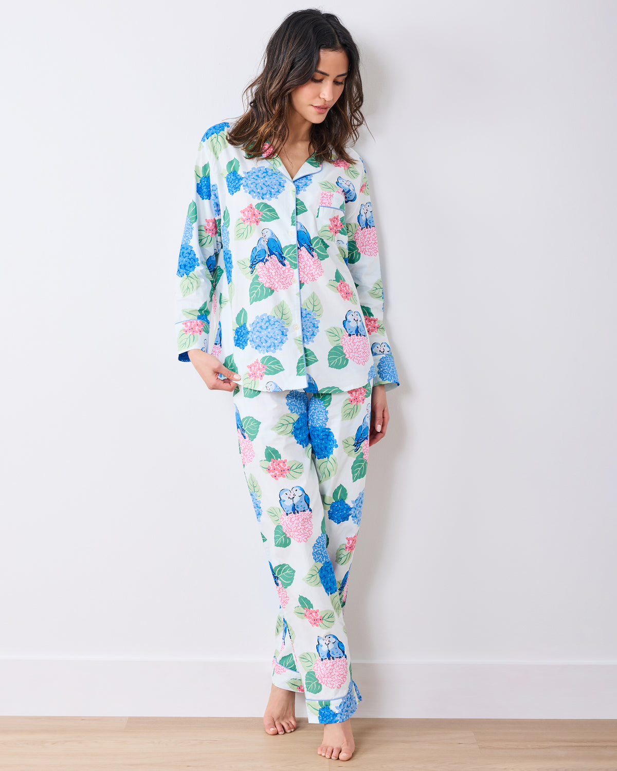 Hydrangea Honeymoon - Tall Long PJ Set - Cloud - Printfresh