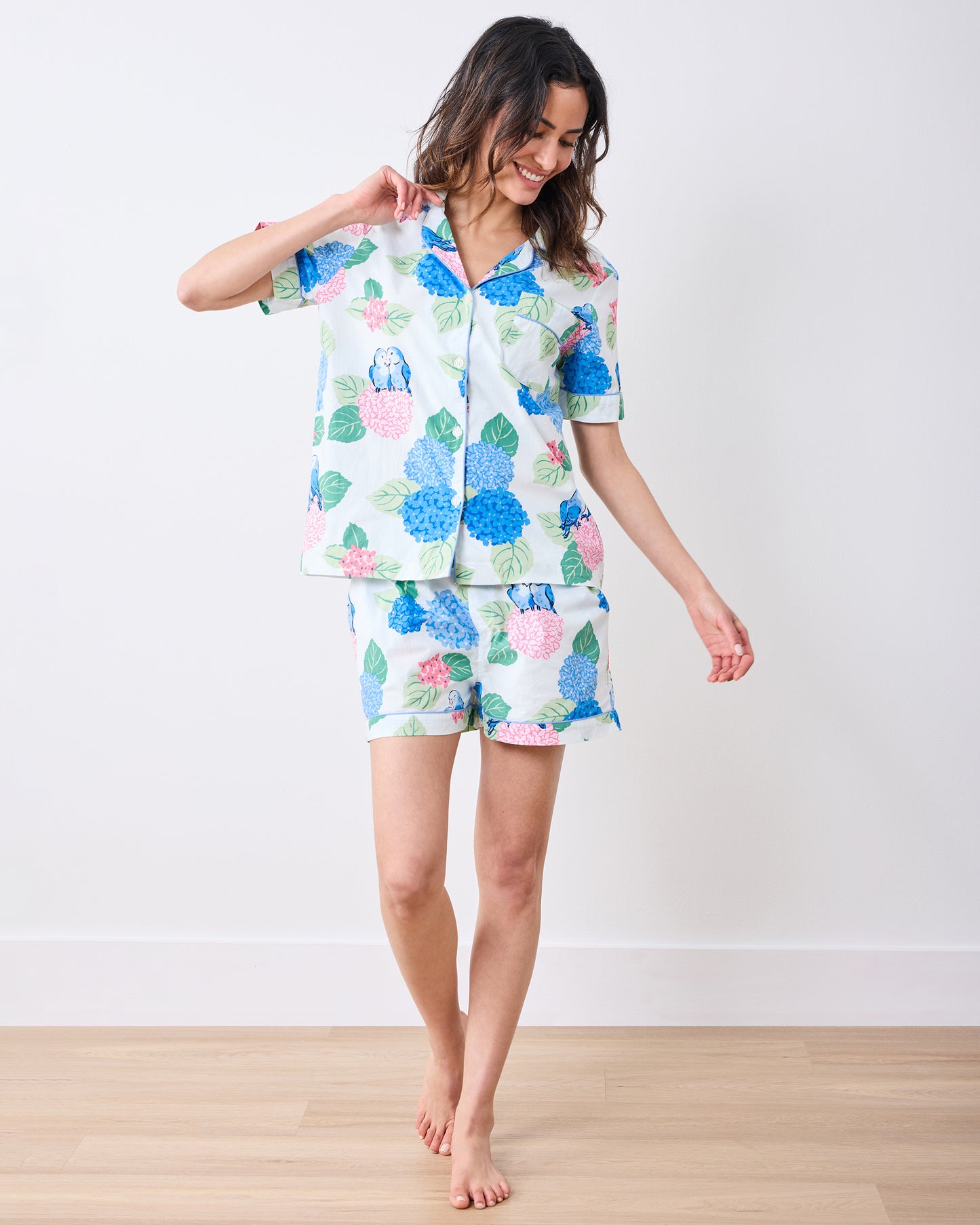 Hydrangea Honeymoon - Short PJ Set - Cloud - Printfresh