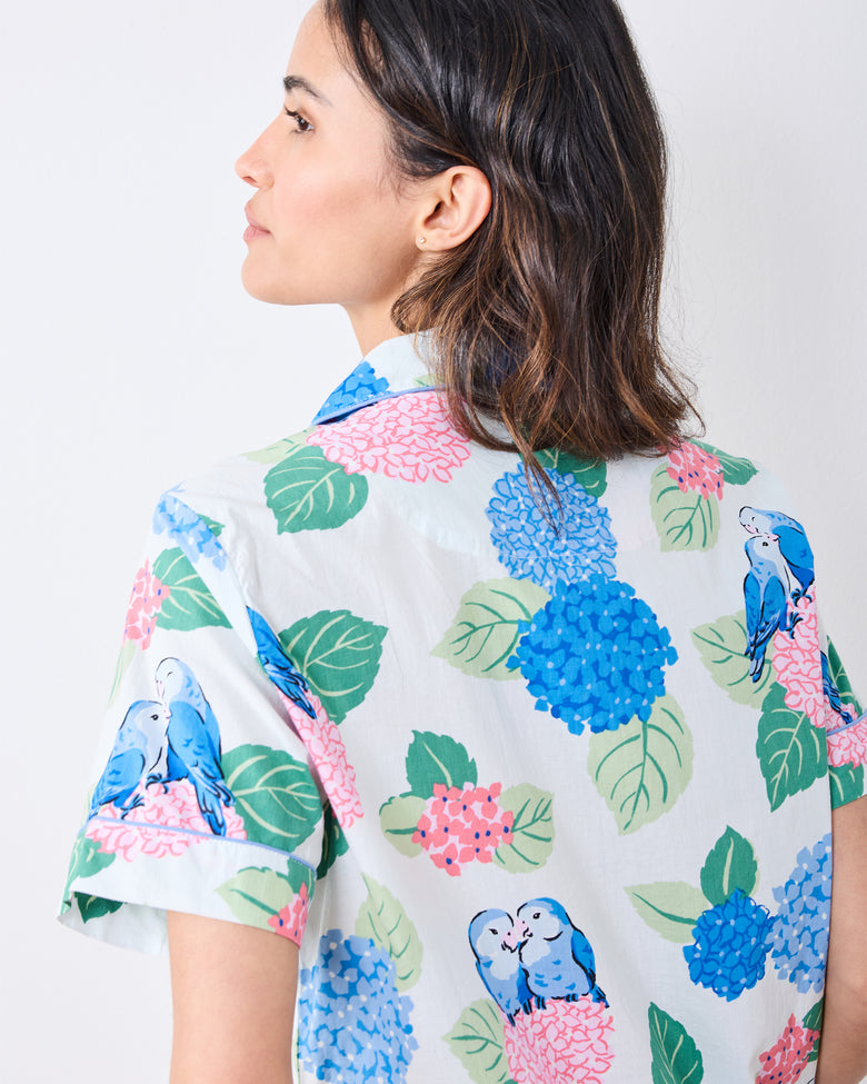 Hydrangea Honeymoon - Short PJ Set - Cloud - Printfresh
