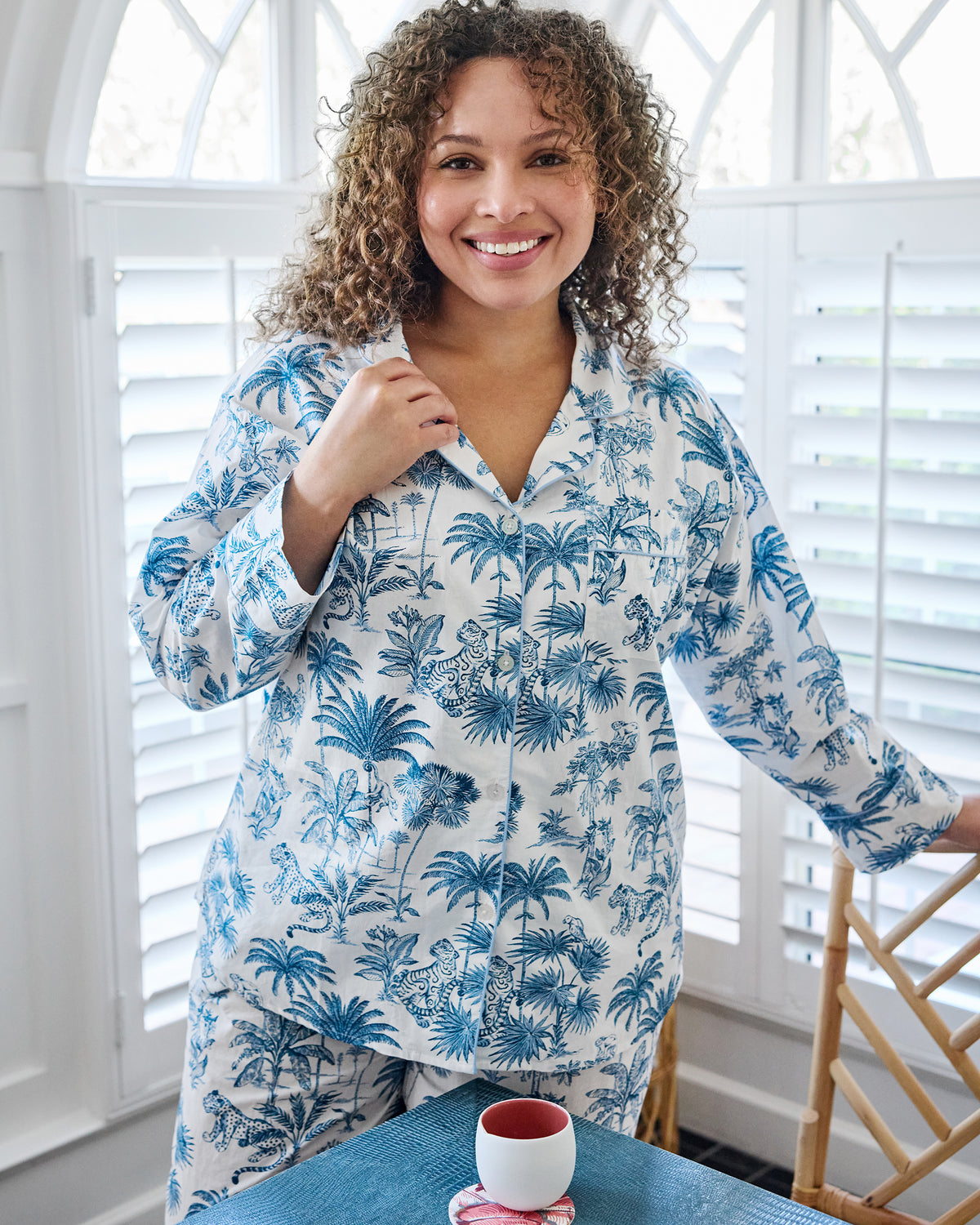 Tropical Toile - Long PJ Set - Cloud - Printfresh