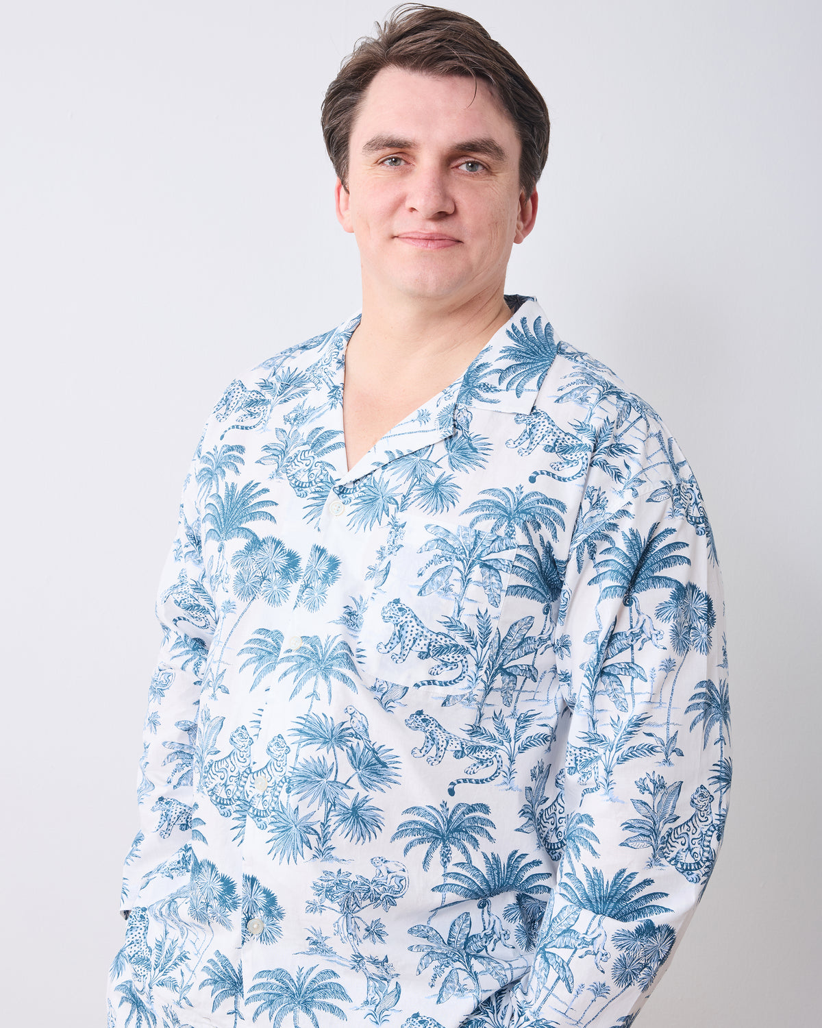 Tropical Toile - Men's Long Set - Cloud - Printfresh
