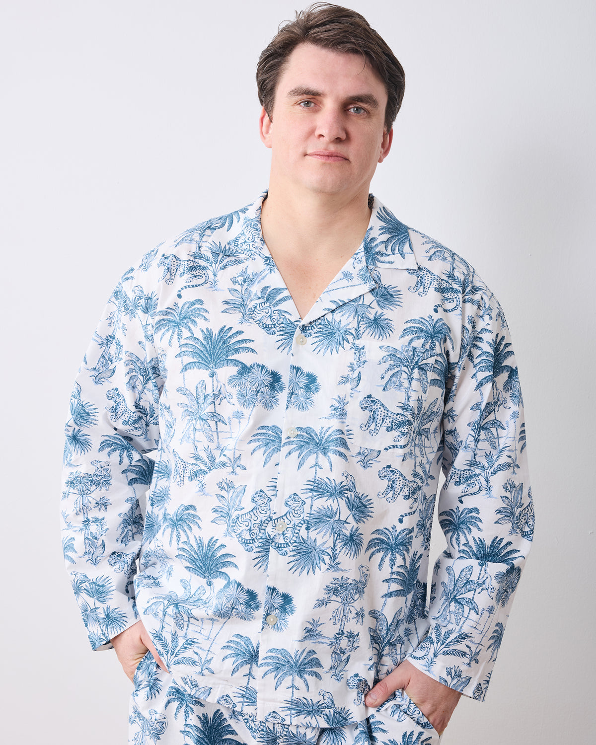 Tropical Toile - Men's Long Set - Cloud - Printfresh