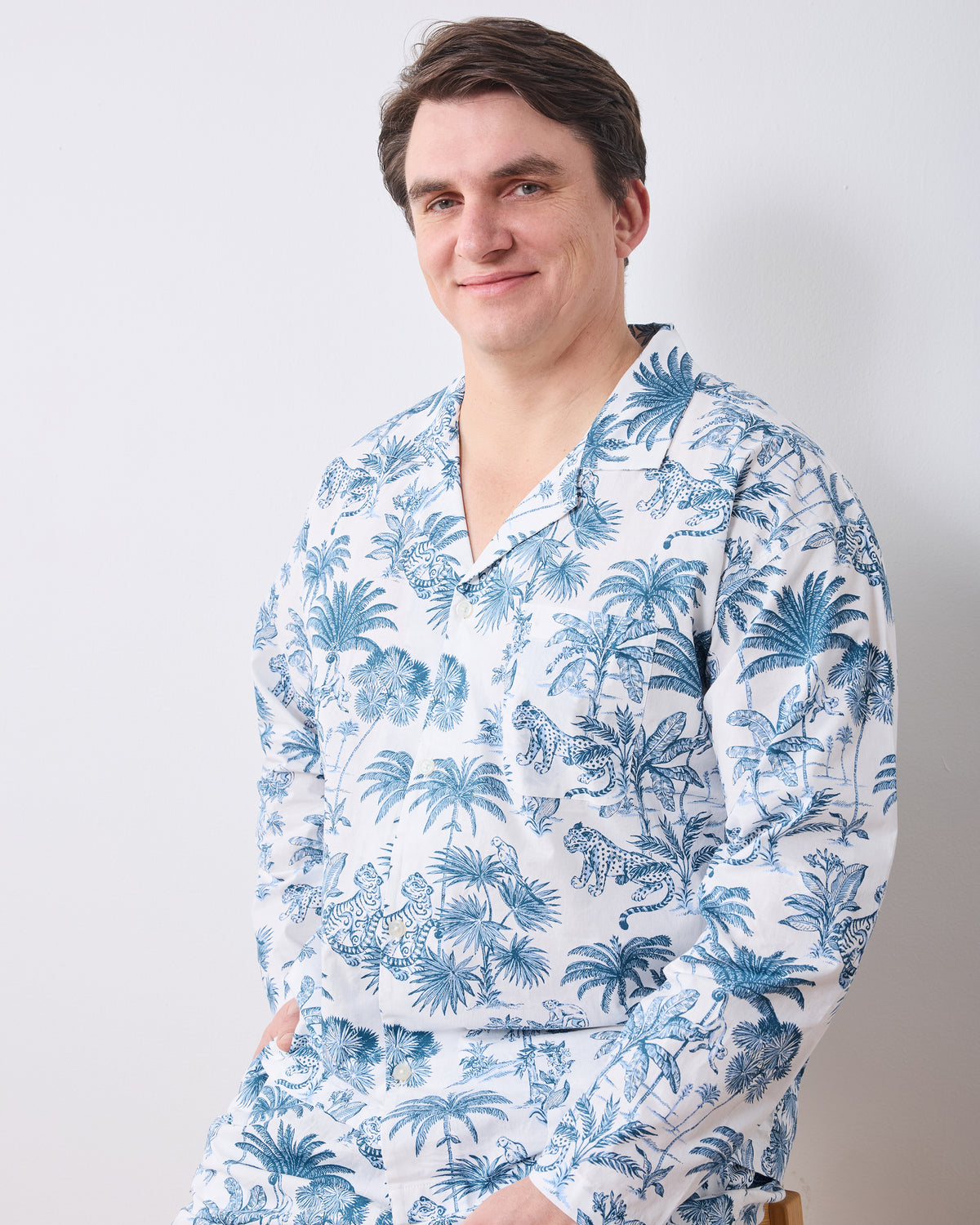 Tropical Toile - Men's Long Set - Cloud - Printfresh