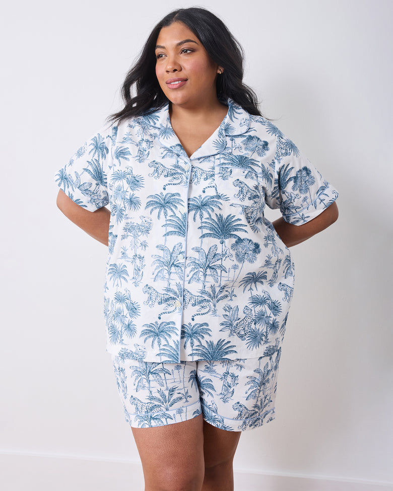 Tropical Toile - Short PJ Set - Cloud - Printfresh