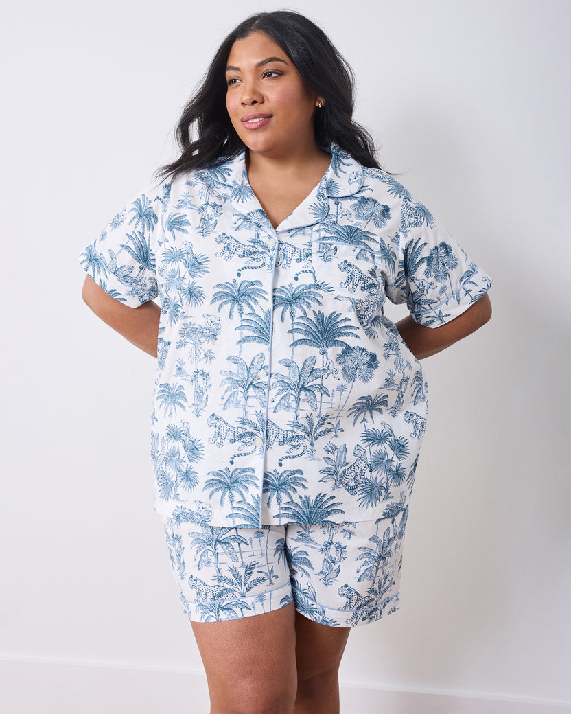 Tropical Toile - Short PJ Set - Cloud - Printfresh