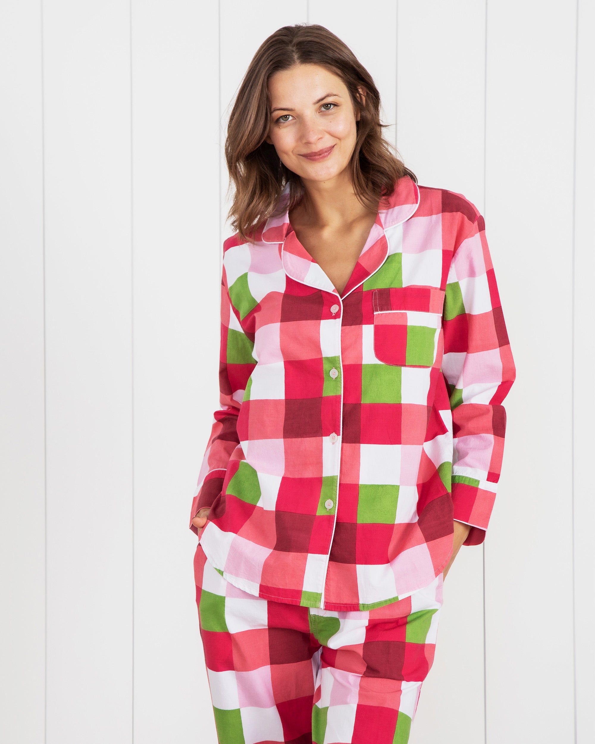 Just Love 100% Cotton Jersey Women Plaid Pajama Pants Sleepwear (Solid  Black, Small)