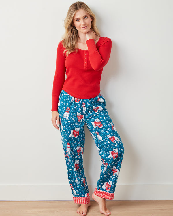 Bundled Up - Flannel PJ Pants - Navy - Printfresh