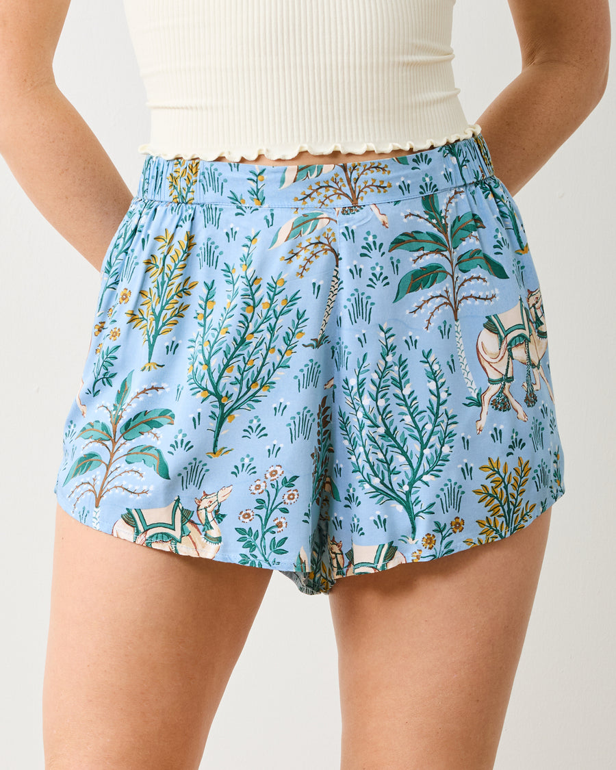 Camel's Courtyard - Eco Satin Sweet Dreams Shorts - Slate Blue - Printfresh