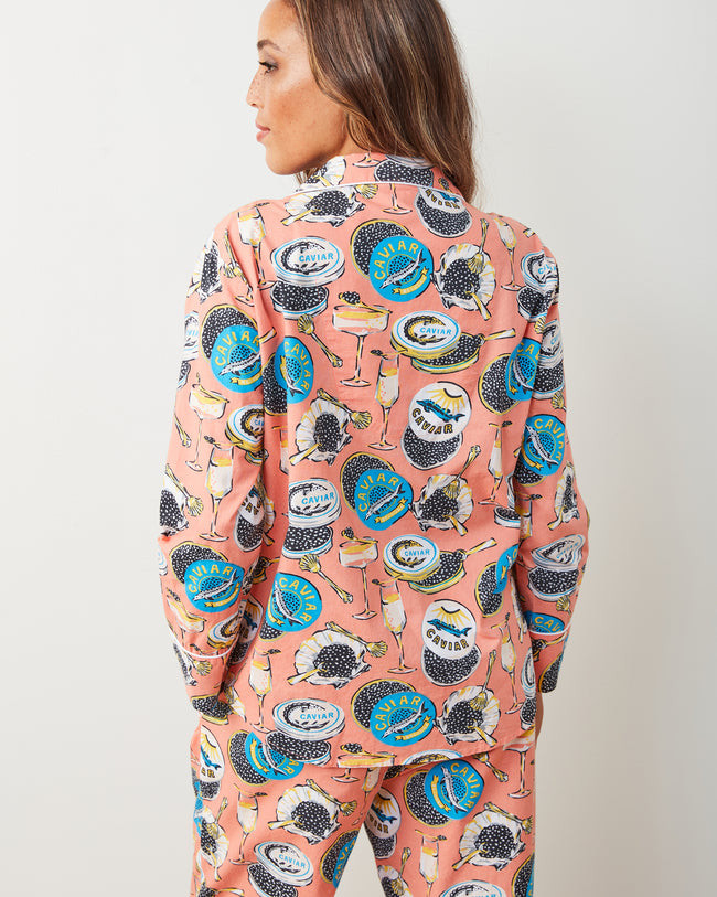 Champagne & Caviar - Long PJ Set - Salmon - Printfresh