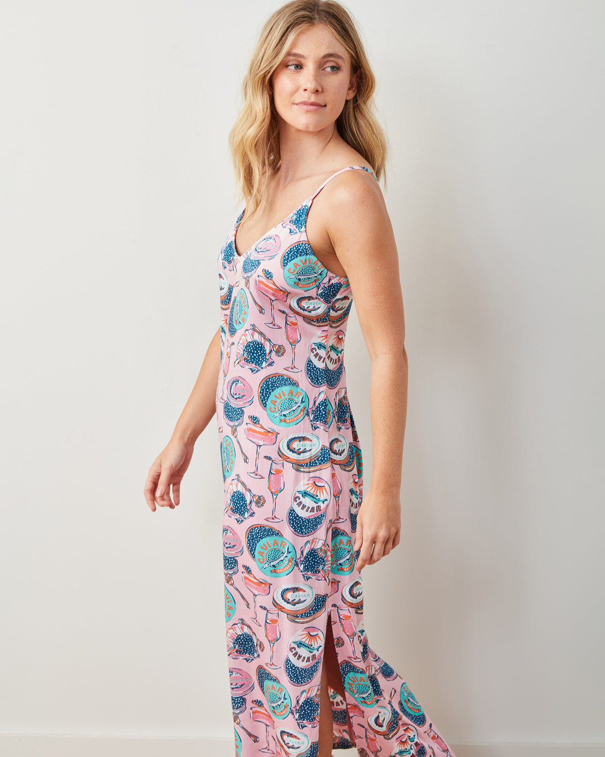Champagne & Caviar - Eco Satin Chic To Sleep Nightie - Blush - Printfresh