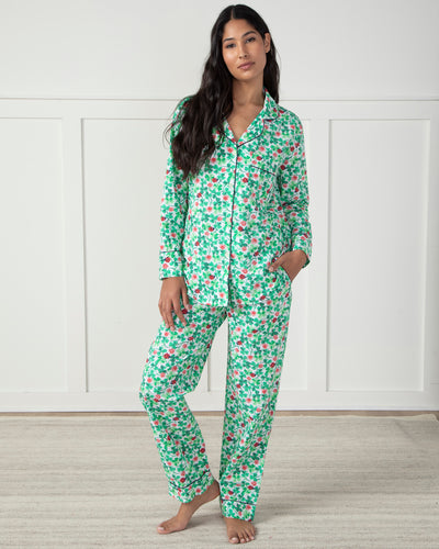 EISHOPEER Women's Cotton Long Sleeve Pajamas Set Cute Printed Pjs Lounge  Sets with Pocket Black XS at  Women's Clothing store