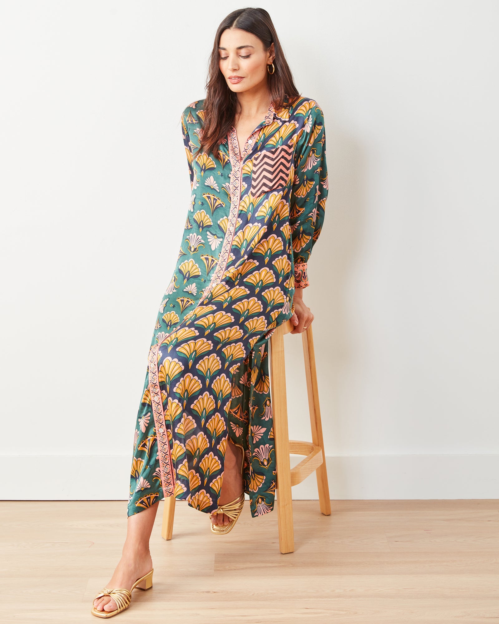 Cocktail Hour - Marianne Shirt Dress - Gemstone - Printfresh