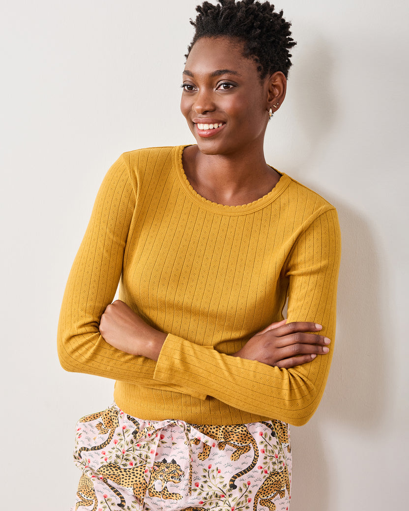 Goldenrod - Pointelle Long Sleeve - Shirt - Printfresh