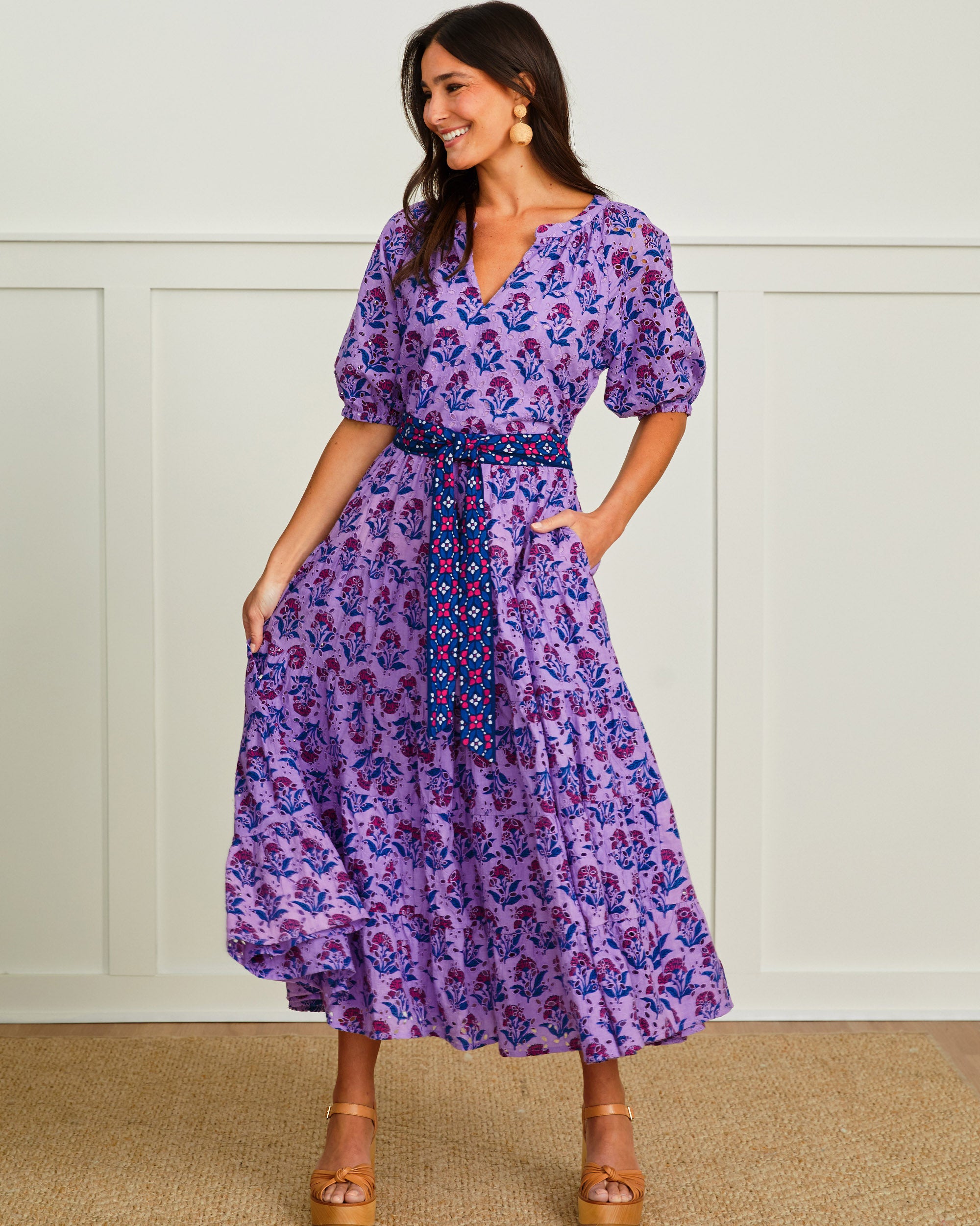 Countryside Drives - To and From Eyelet Dress - Lavender Fields - Printfresh
