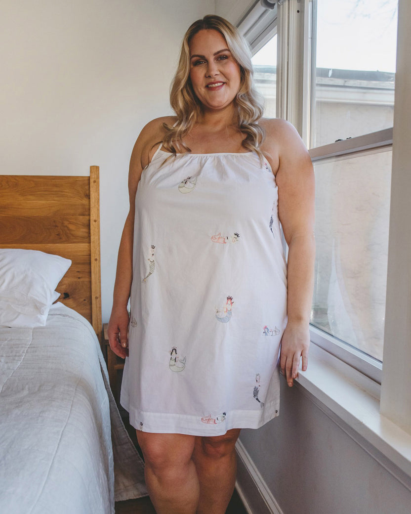 Daughters of Triton - Cami Nightgown - Cloud - Printfresh