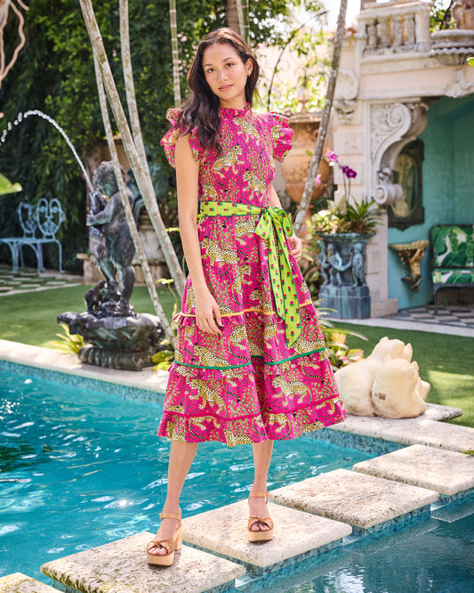 Bagheera - Ready to Ruffle Dress - Hot Pink - Printfresh