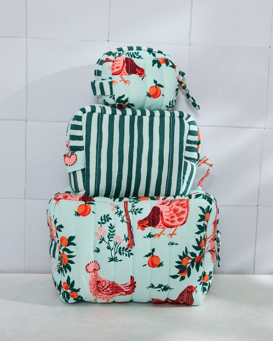 Hen House - Three's Best Pouch Set - Soft Blue