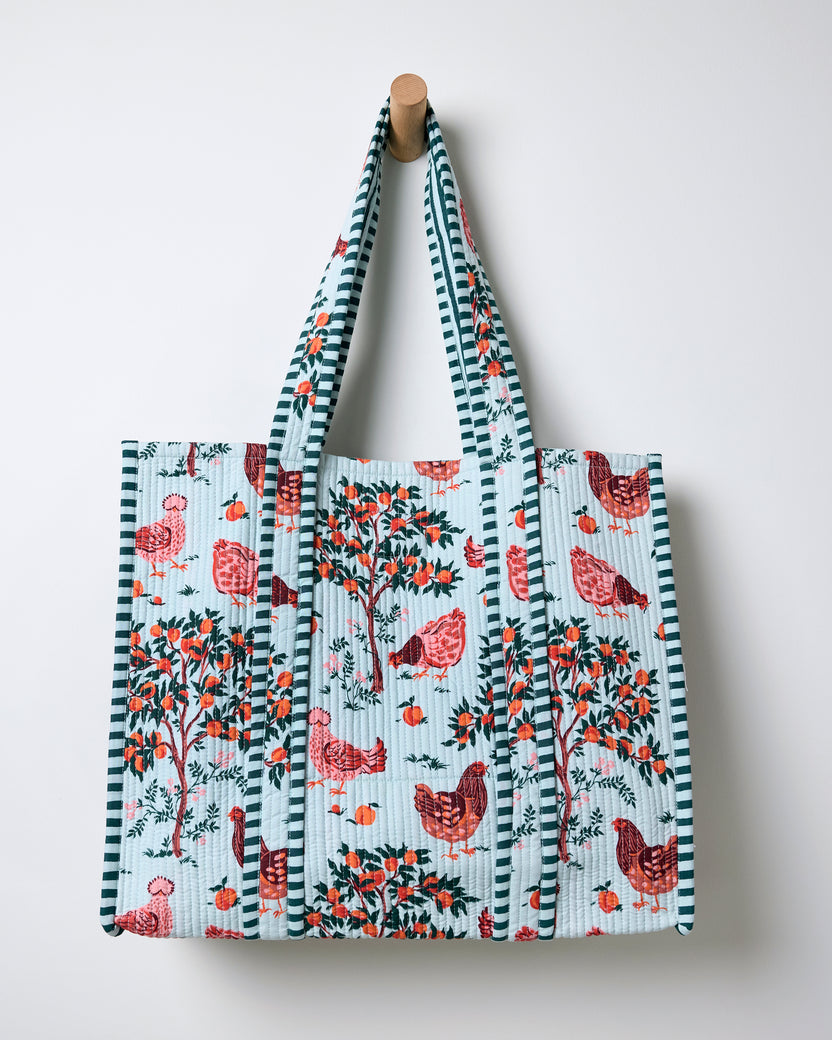 Hen House - The Traveler Tote - Soft Blue