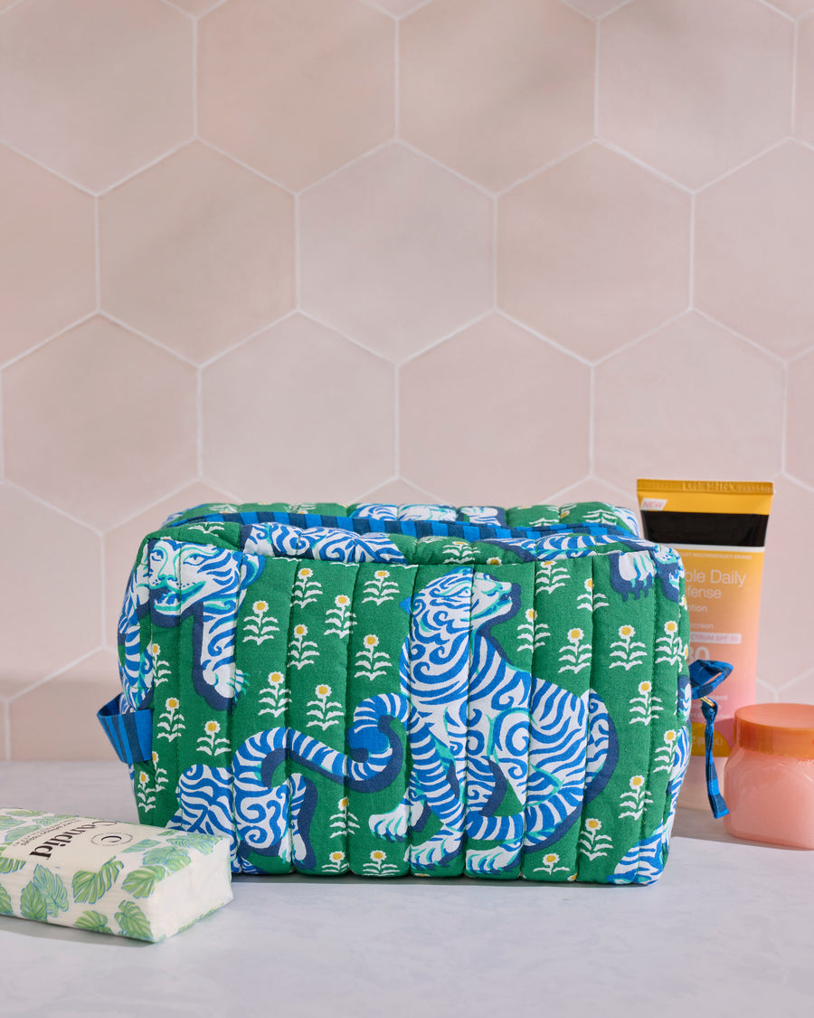 Tiger Queen - Quilted Pouch - Jade