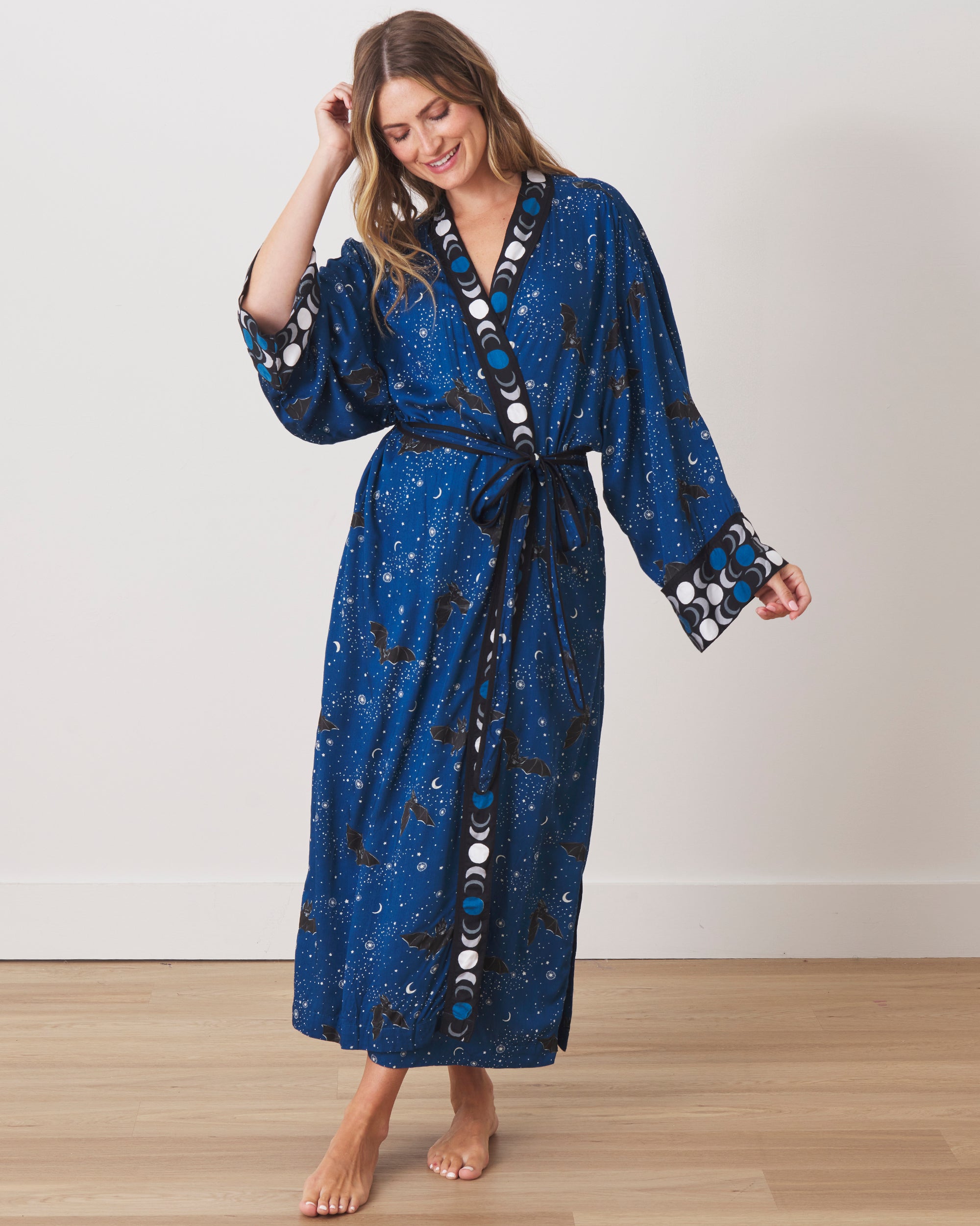 Evening Flight - Satin Robe - Twilight - Printfresh