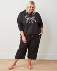 Black - Down Time Cropped Sweatpants - Cropped Sweatpants - Printfresh