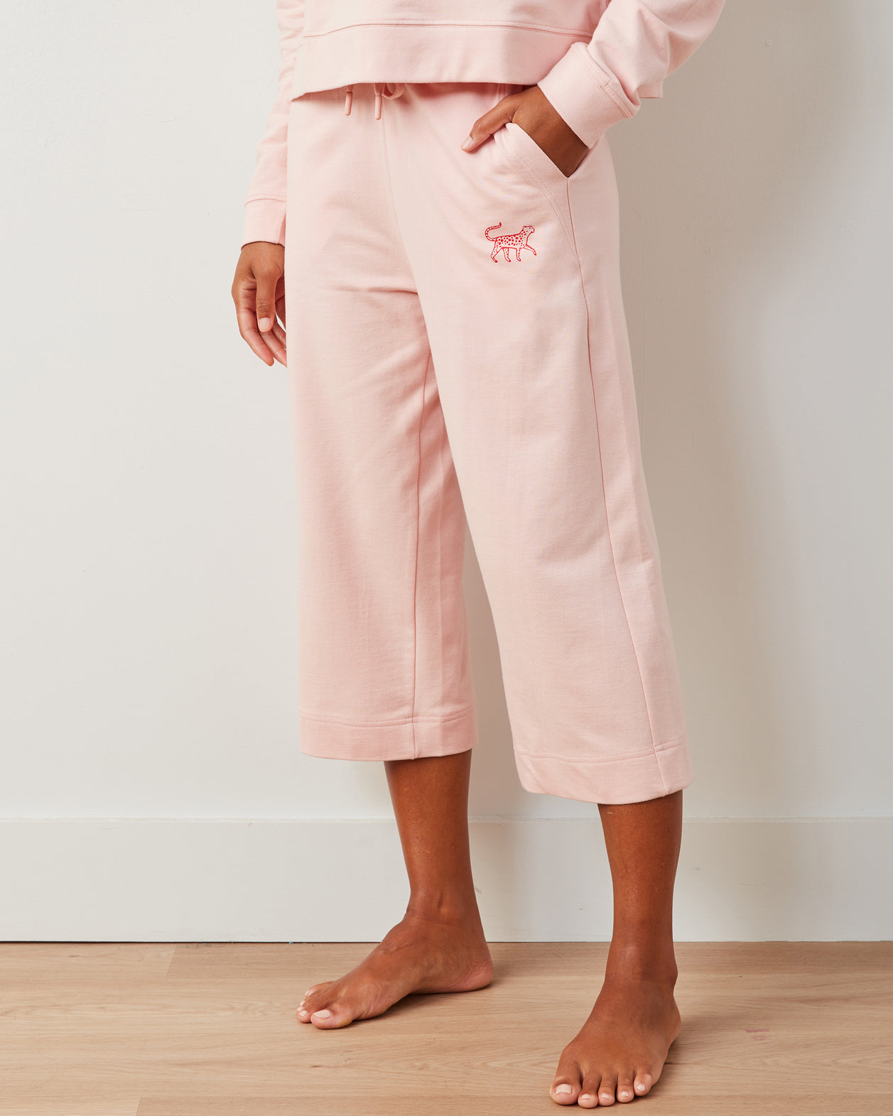 Pale Pink - Down Time Cropped Sweatpants - Cropped Sweatpants - Printfresh