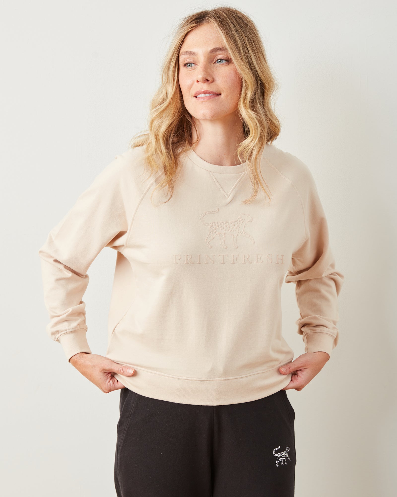 Cappuccino Foam - Down Time Essential Crewneck - Essential Crewneck - Printfresh