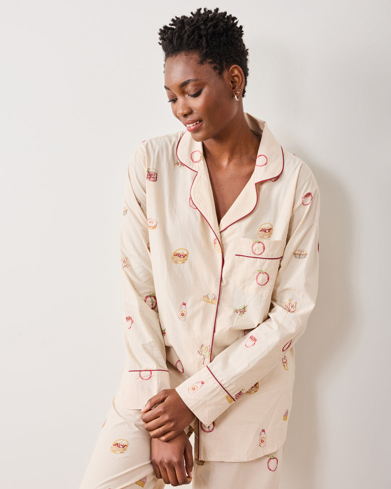Apple Picking - Long PJ Set - Cream - Printfresh