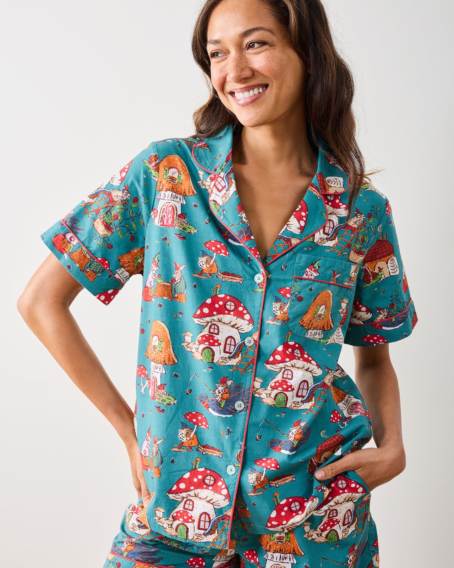 Autumn Critters - Short PJ Set - Teal - Printfresh