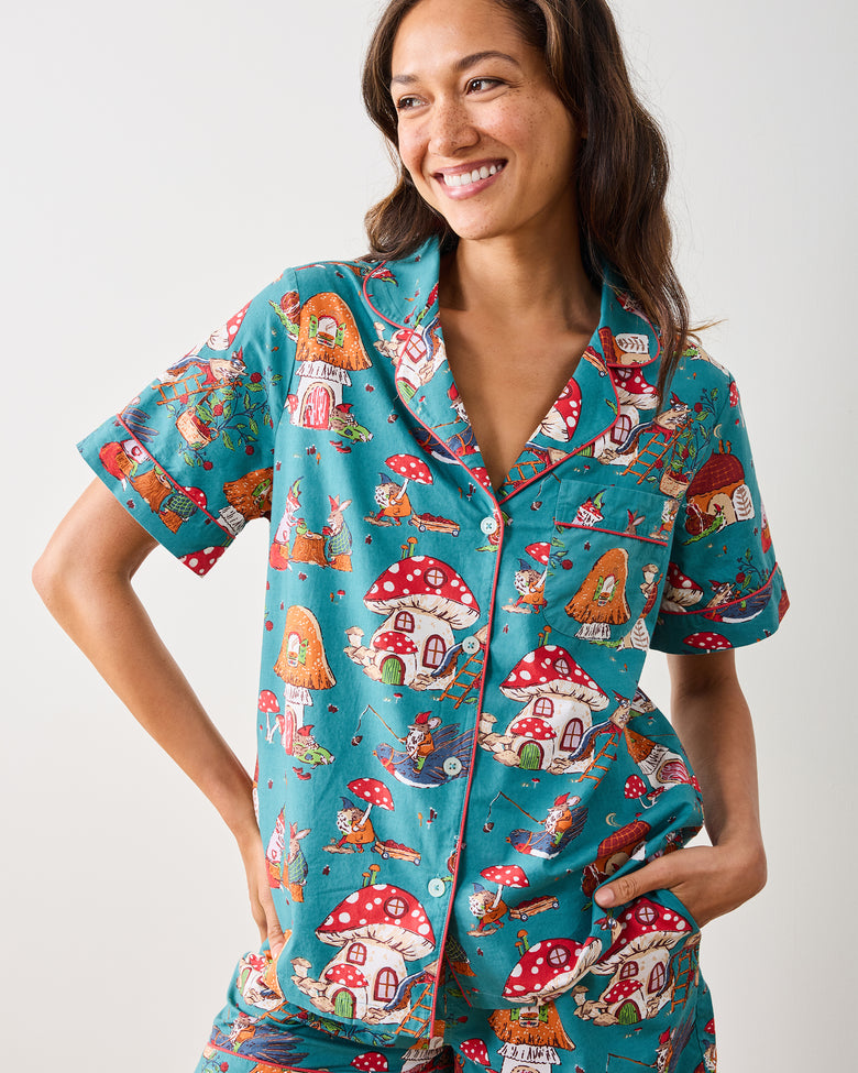 Autumn Critters - Short PJ Set - Teal - Printfresh
