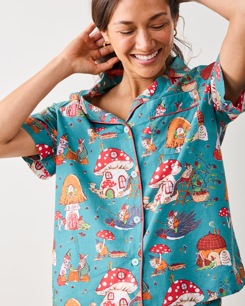 Autumn Critters - Short PJ Set - Teal - Printfresh