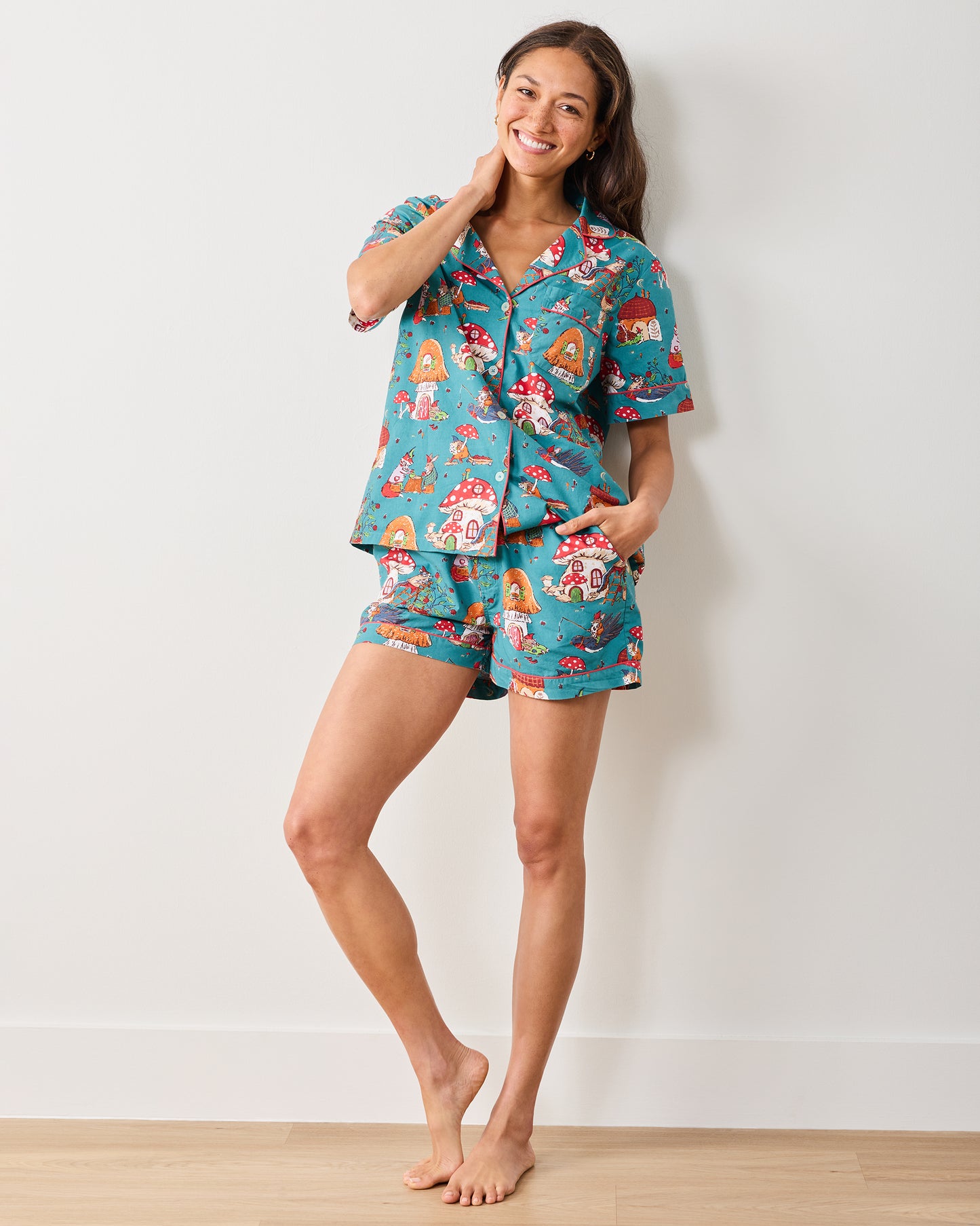 Autumn Critters - Short PJ Set - Teal - Printfresh
