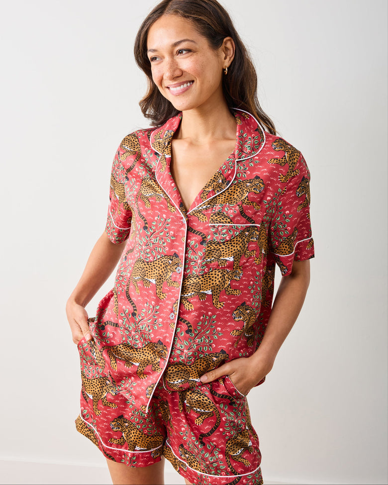 Bagheera - Eco Satin Short Set - Scarlet - Printfresh