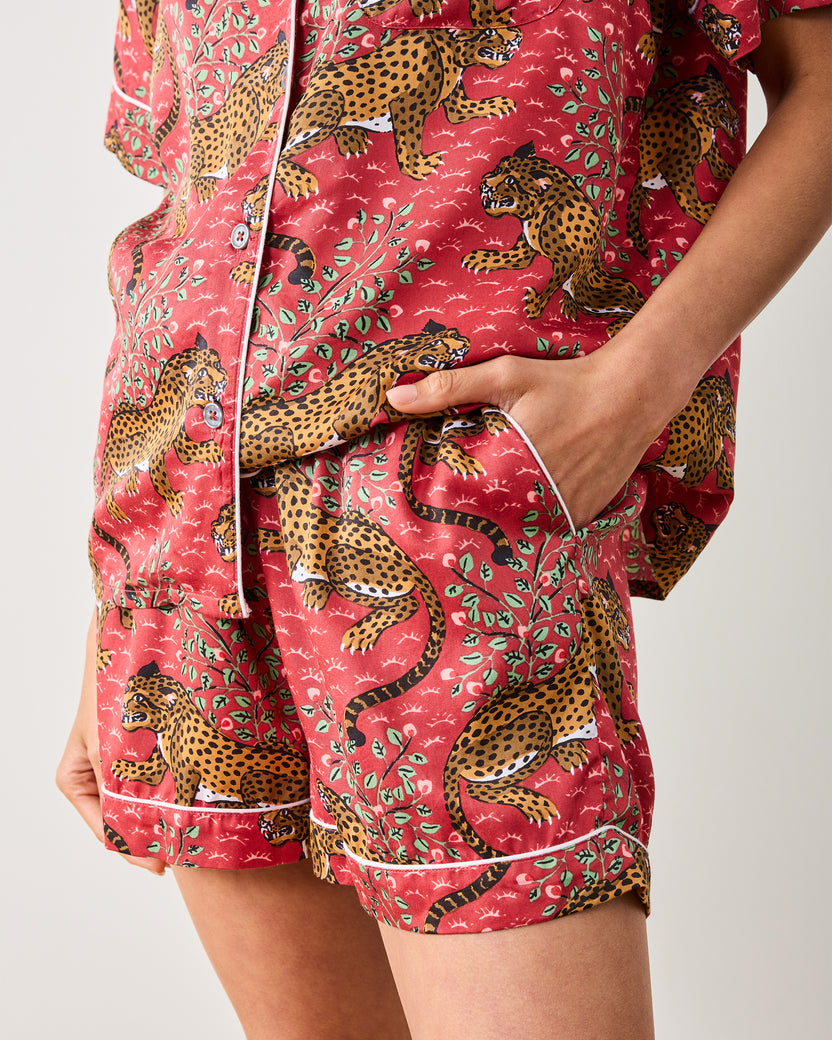 Bagheera - Eco Satin Short Set - Scarlet - Printfresh